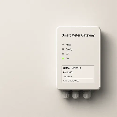 Modernes Smart-Meter-Gateway zur sicheren Datenübertragung von Stromverbrauchsdaten.