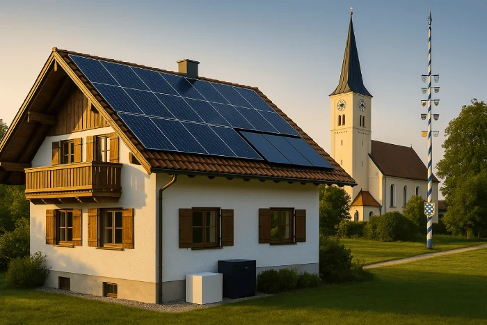 Haus in Taufkirchen mit Photovoltaikanlage auf dem Dach