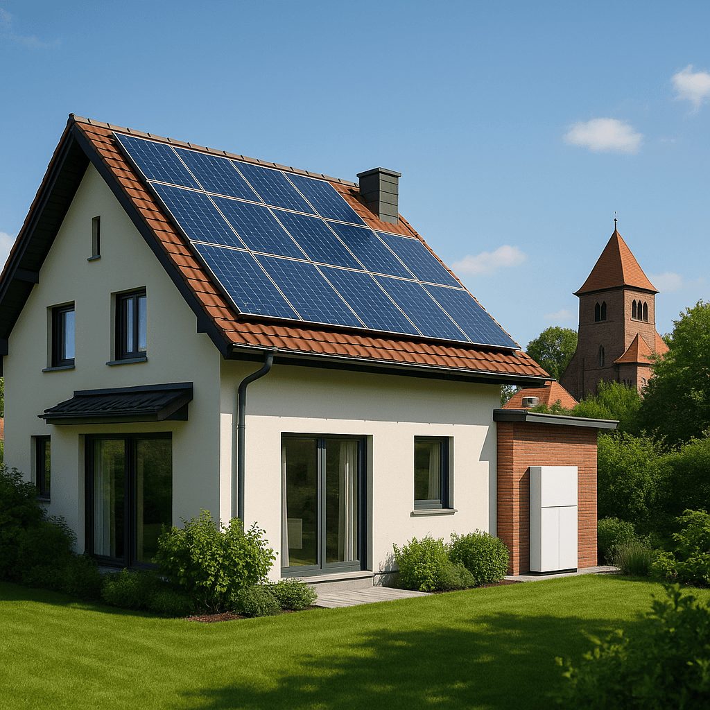 Photovoltaikanlage auf Hausdach in Oberhaching