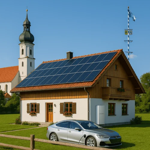 Photovoltaikanlage auf Einfamilienhaus in Sauerlach