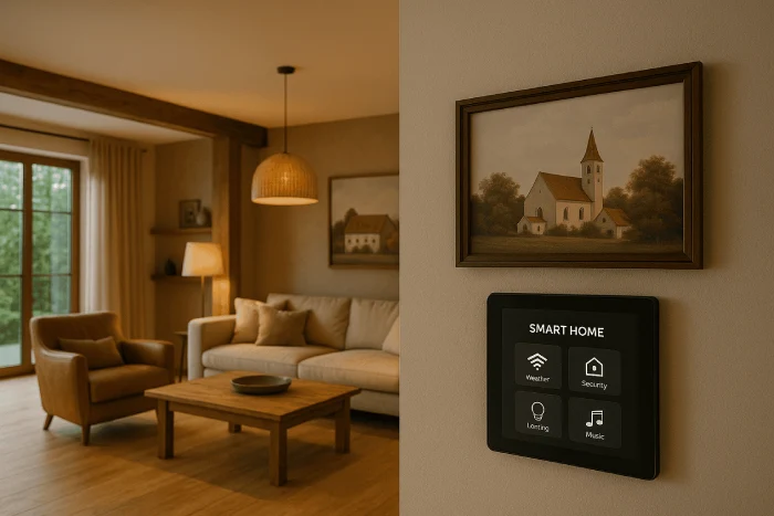 Smart Home Steuerung im Wohnzimmer in Baierbrunn