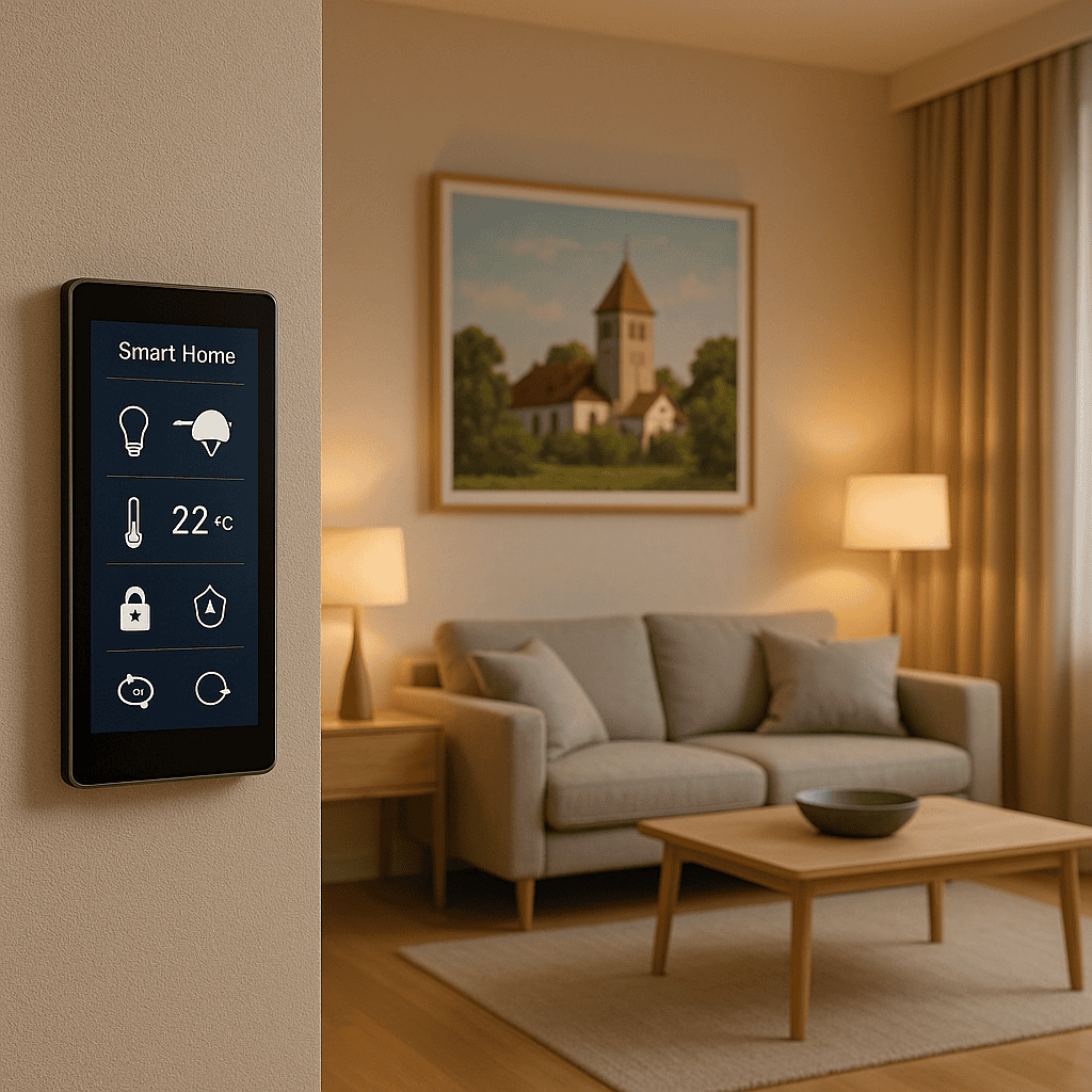 Smart Home Steuerung im Wohnzimmer in Oberhaching